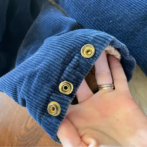 1970s vintage Sears Put On Shop Shearling Lined corduroy coat hooded navy Size M