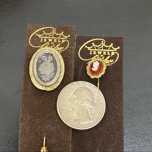Park Lane Vintage Jewels Rose Flower Intaglio & Mini Victorian Cameo Stick Pins