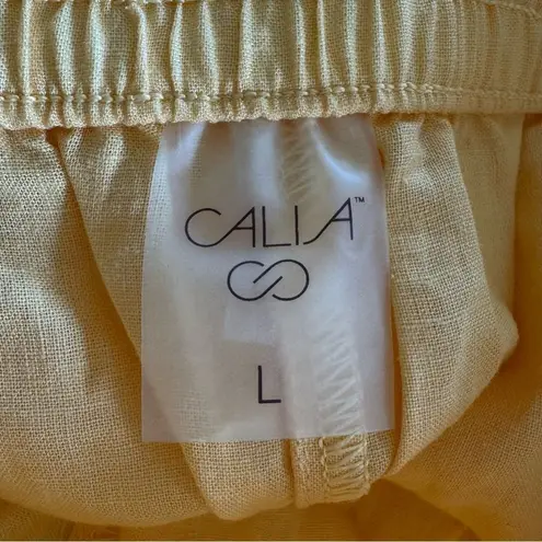 CALIA Linen Blend High Waisted Wide Leg Cover Up Swim Pant Sunrise Orange Size L Size L