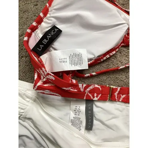 La Blanca New. red and white bikini set. Medium. Retails $139.