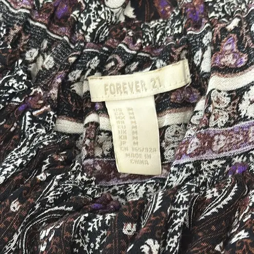 Forever 21 romper Size Small Floral Shorts Black Purple White Flowy Boho Sz M