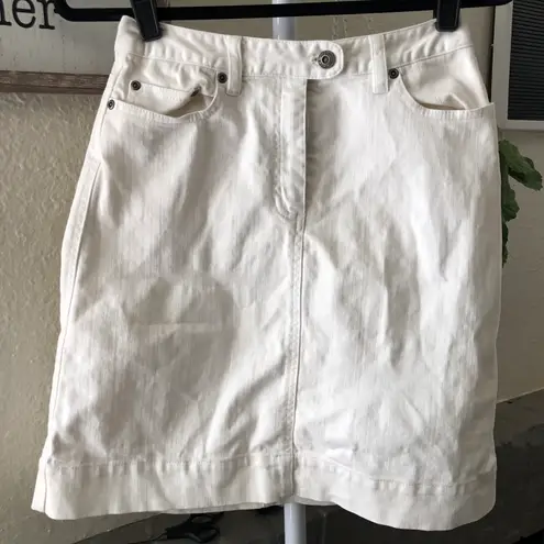 Talbots Petite white denim skirt