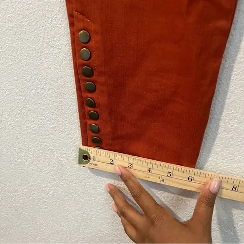 Soft Surroundings Orange Metro Denim Pull On Snap Ankle Jeggings Leggings Size S
