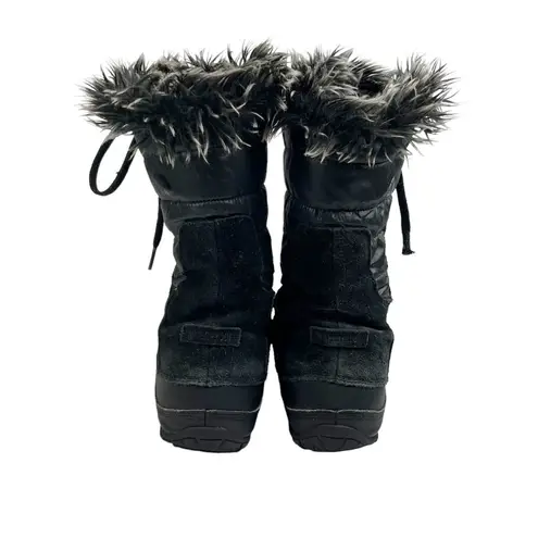 The North Face  Black Nuptse Purna Suede Leather Faux Fur Boots