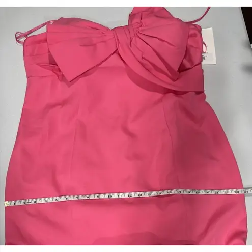 Mac Duggal Candy Pink Bow Front Strapless Crepe Gown 16W Special Occasion Party