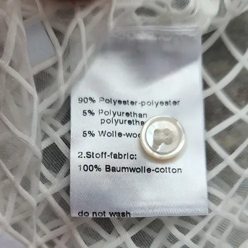 Akris NWT Sheer Mosaic Sleeveless Blouse White Size 14