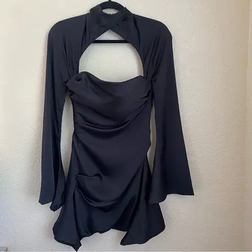 House Of CB  'Toira' Black Draped Corset Dress/Size S NWOT