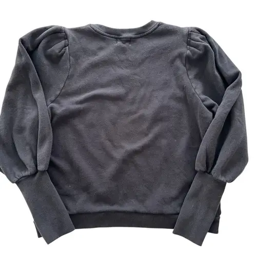 Nation Ltd Gisela Sweatshirt Black Size Medium Crewneck Puff Shoulder