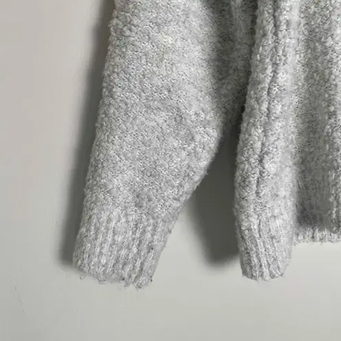 MNG Womens Light Grey Crewneck Knit Textured Long Sleeve Sweater Small Gray