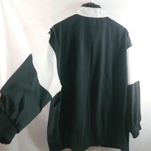 Blast 2X Vintage 80s Zip Front Hoodie Light Jacket Black White Silver