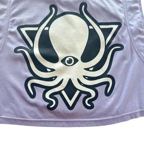 Deep Dark Dangerous Octopus Graphic Cropped Tank – Lavender XS 100% Pima Cotton Purple