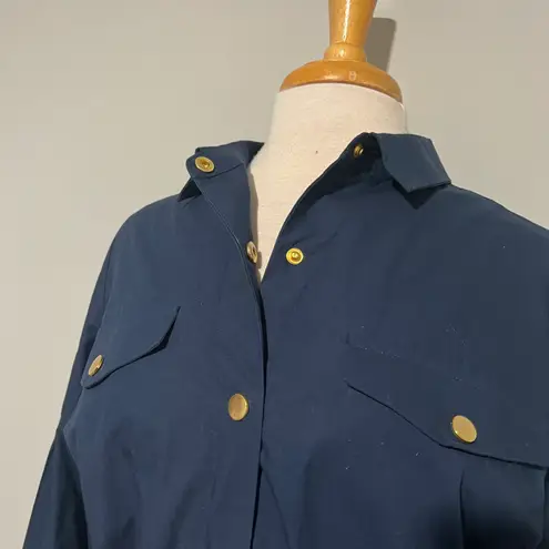 Gretchen Scott NWT NEW Navy Blue Snappy Button Down Dress