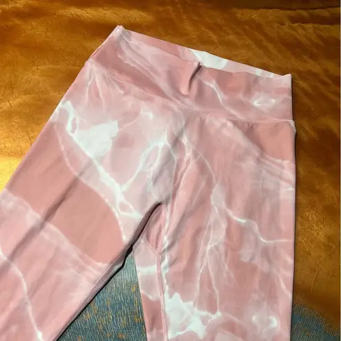 Buffbunny Rebel leggings Rose Quartz Pink white marble workout Leggings Size XXL