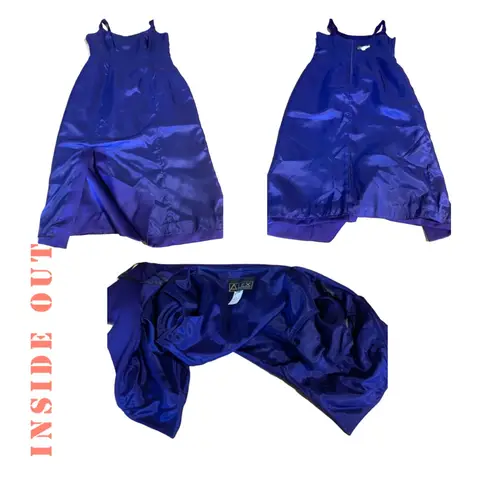 Alex Evenings VINTAGE 1990'S ELECTRIC PURPLE/BLUE COCKTAIL DRESS & BOLERO SET 6