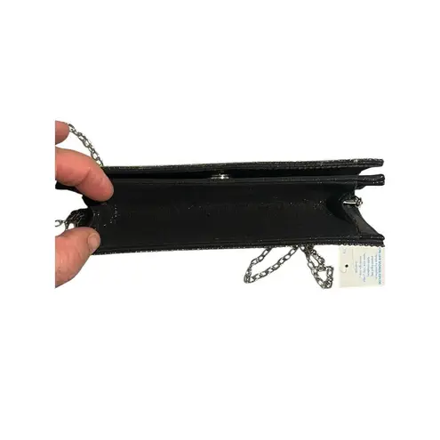 Forever Young Clutch Bag Chain Strap Silver Rhinestone Wallet Purse 8x4 NEW