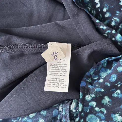 Terra & Sky Dress 4X Semi Sheer Lined Flowey Blue Dots Long Sleeve Chiffon