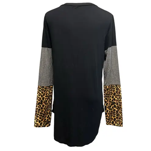 Bombom Animal Print Top Women’s Leopard Made In USA Shirt NO TAGS Goth Core Boho Black Size undefined