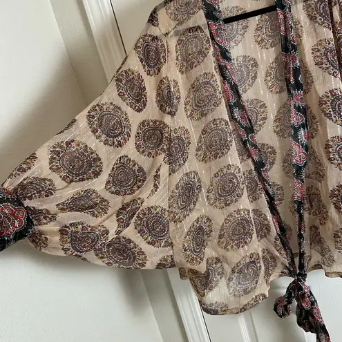 Free People  Kantha Shimmer Tie Kimono in Desert Rose | REVOLVE