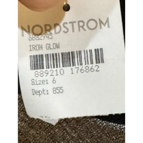 Black Halo Iron Glow Metallic Dress Size 6 Cutout Back Long Sleeve Bodycon