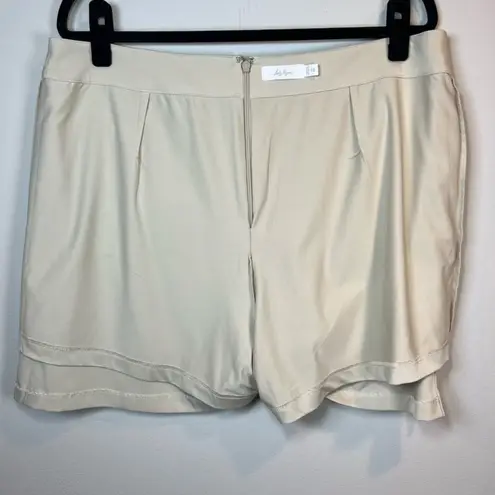 Lady Hagen Women’s Performance Skort Beige Lined Stretch Ribbon Pockets Size 16