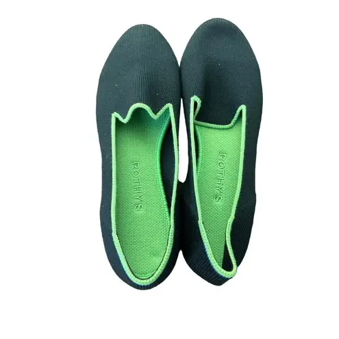 Excellent Rothy's The Loafer in Merino Wool Blend Knit Size 7.5 Winter Green