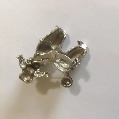 Vintage Silver Tone Poodle Dog Brooch Pin Costume Jewelry