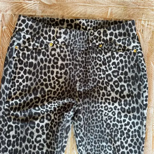 🐆Michael Kors Black Leopard Print Stretch Skinny Leggings Pants🐆 ~medium