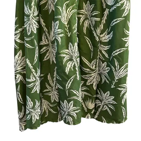 Truly 4 You Women's S Green Palm Leaf Print Midi Dress Summer Casual