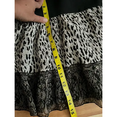 Y2K 90s Black Leopard Mini Skirt XS Whimsigoth Dark Fairy Romantic Grunge Punk