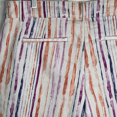 Isaac Mizrahi Sz 14 Chino Shorts Longer Inseam Watercolor Candy Stripes