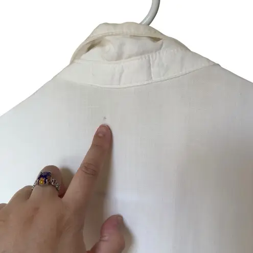 Bella Dahl White Collared Button Front Tunic Dress Pockets Casual Lounge L