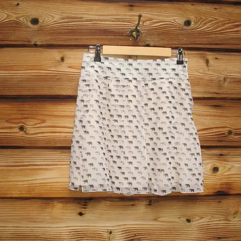 Club Monaco NWOT Elephant Print Silk Mini Skirt