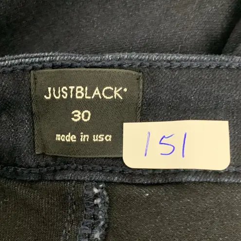 Just Black High Rise Button Fly Skinny Jeans Women’s Size 30 Dark Wash Frayed