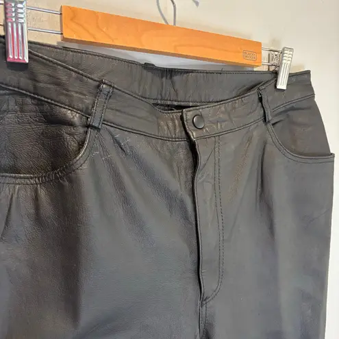 Vintage Pacific Rose Y2k Black Leather Straight Leg Pant