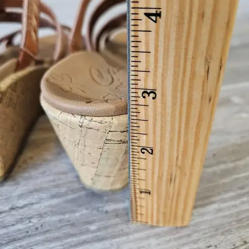 Skechers  Tiger Posse Luggage Slide Cork Wedge Vegan Strappy Sandals Beverlee 8