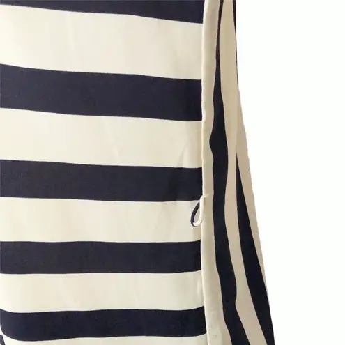 Pink Owl Navy and Cream Striped Long Sleeve Button Down Tunic Top •Size Medium