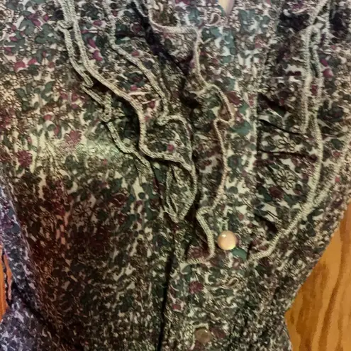 Style Rara Feminine floral ruffled midi dress