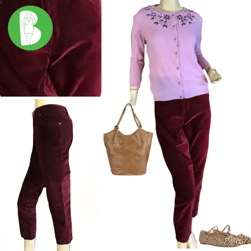 Ruff Hewn BURGUNDY VELOUR TROUSER PANTS (12)