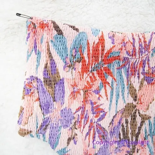 NEW Free People Citrine Dakota aloha blooms floral bikini bottom, size M Purple Size M