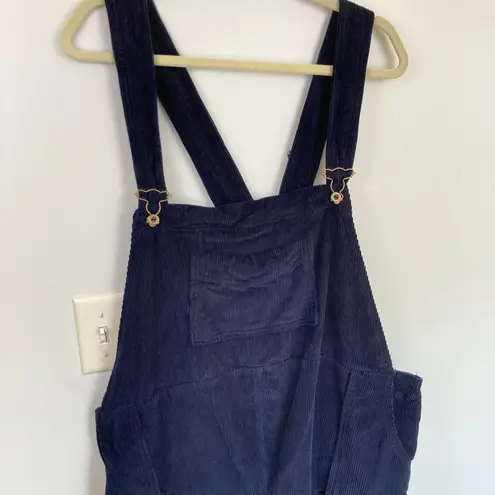 Handmade Womens XL Blue Corduroy Bib Overalls Utility Garden Workwear Grunge