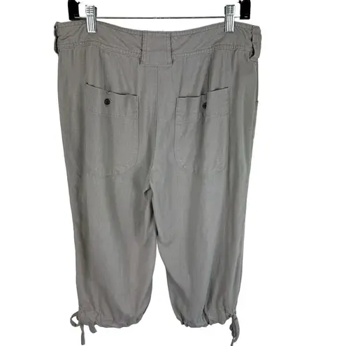 Cabela's Tan Linen Viscose High Rise Lightweight Capri Casual Pants Size 10