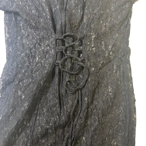 By Choice California Black Lace Corset Back Long Sleeve Dress Size 13