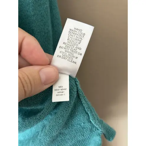 J. Jill Linen Blend Open Front Cardigan Size XL Green Beachy Coastal Vacation