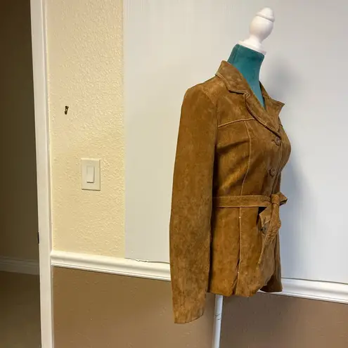 wilson's leather Vintage 2000s Wilson’s Leather Suede Belted Coat |Women’s Small Boho Western Y2K
