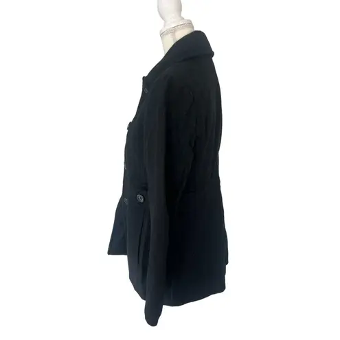 Anne Klein  Womens Black Button Peacoat Size Small