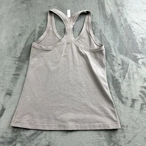 Lululemon  Womens Tank Size 6 Racerback Purple Acid Wash Fitted Race Length Logo