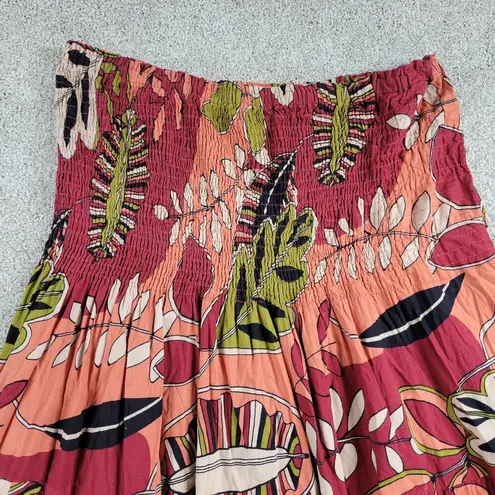 Vinage Womens Boho Skirt 2X Red Multicolor Print Tiered Flowy A