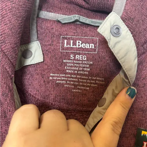 LL Bean 1/4 Snap Fleece Pullover Sweater Women's Size Small Regular Maroon Purple
