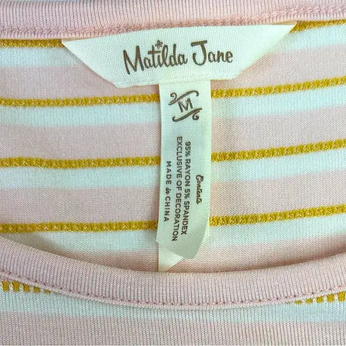 Matilda Jane Womens Sz Medium Peplum Top Dream Chasers True Friend pink/yellow