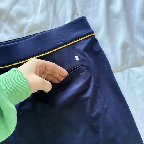 IZOD NWT Golf Skort Skirt Blue Yellow Pull On Stretch Womens Size Large Pockets